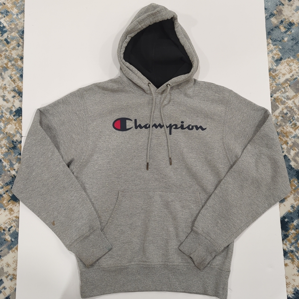 Champion Heather Gray Hoodie - Unisex Size Small Loungewear Sporty Athletic